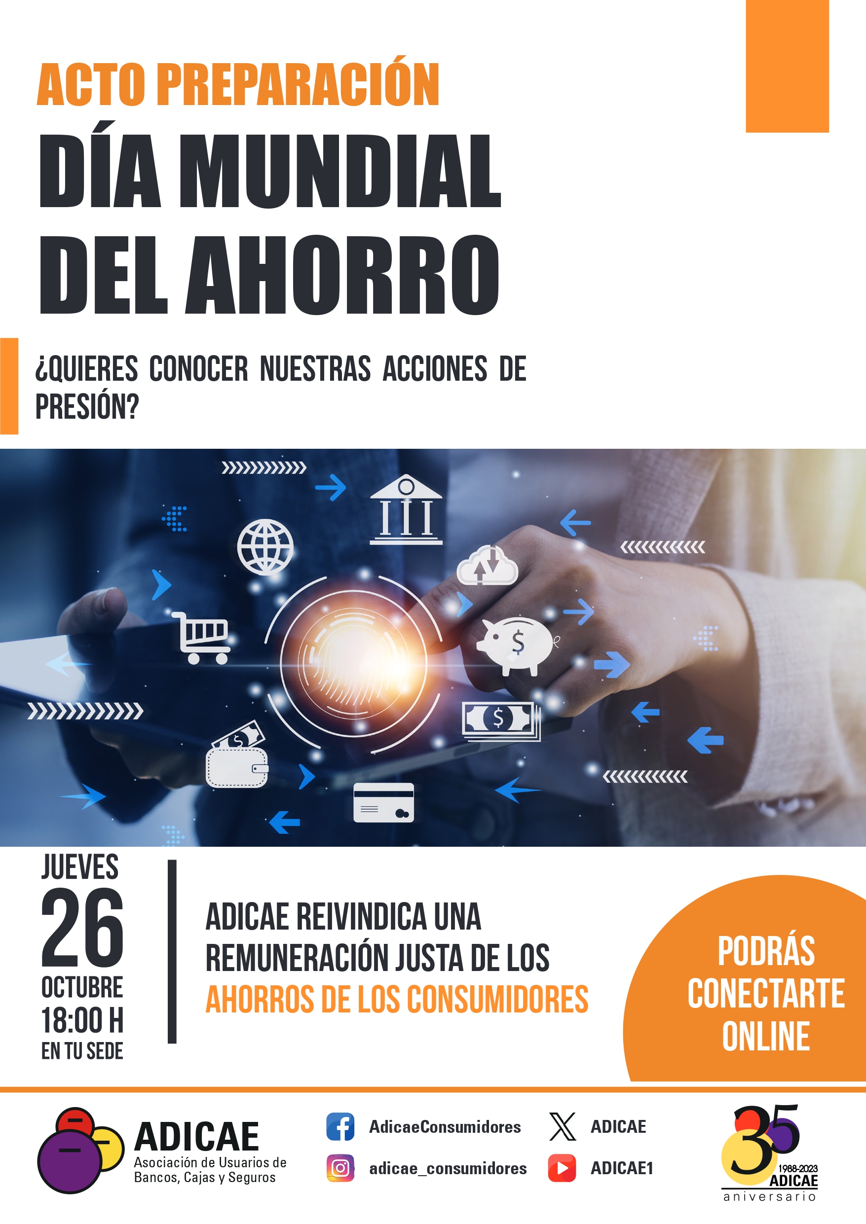 Cartel día mundial del ahorro