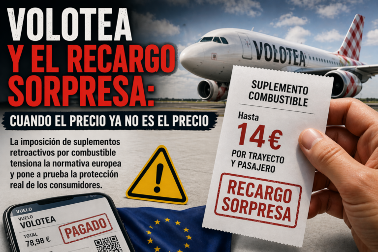 Volotea y el recargo sorpresa: cuando el precio ya no es el precio